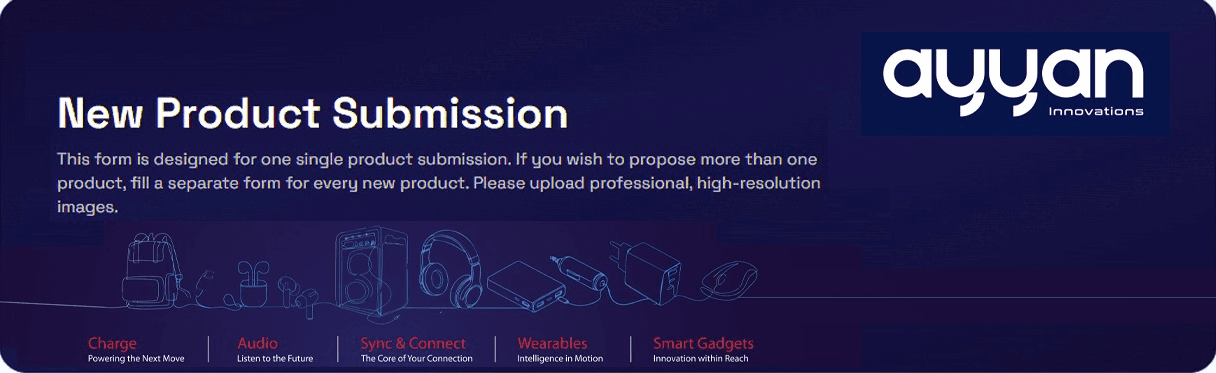 New Product Submission header